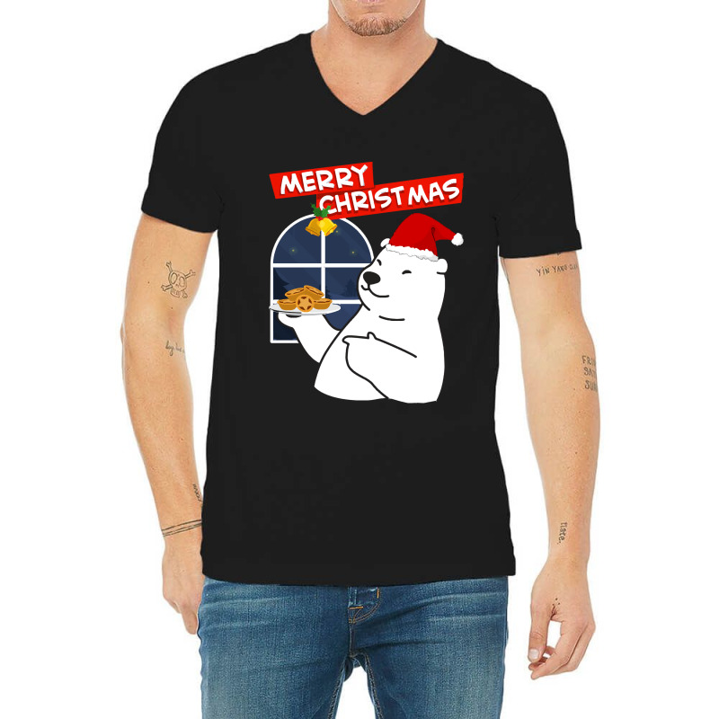 Merry Christmas Merry Christmas Polar Bear  Christmas Cookies V-Neck Tee by kerchingparticular | Artistshot