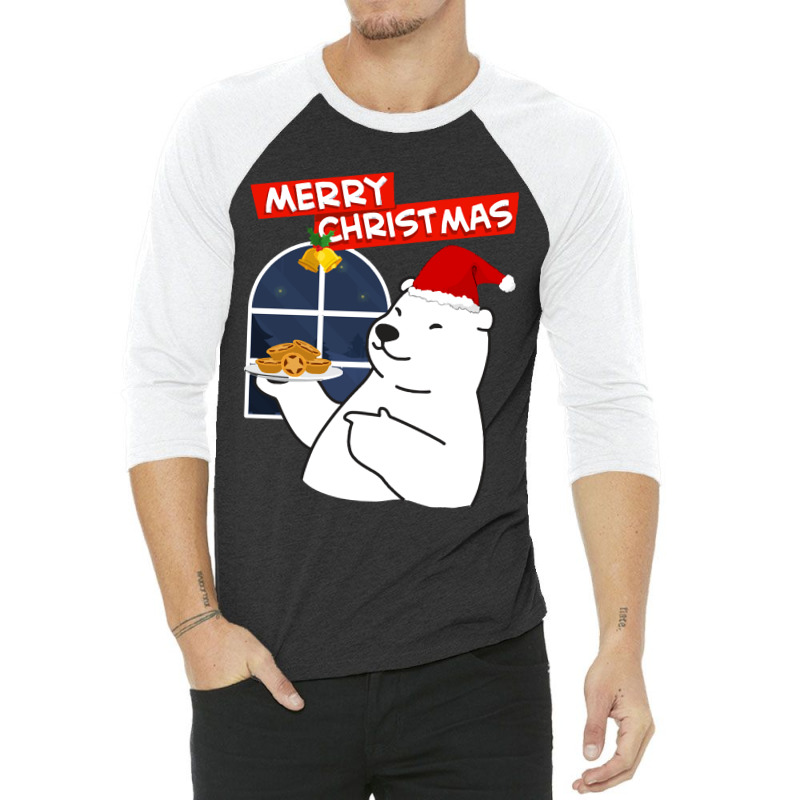 Merry Christmas Merry Christmas Polar Bear  Christmas Cookies 3/4 Sleeve Shirt by kerchingparticular | Artistshot