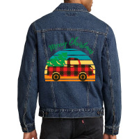 Merry Christmas Truck Tree Red Plaid Merry Christmas Truck Tree Red Pl Men Denim Jacket | Artistshot