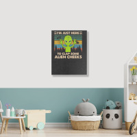 Vintage Im Just Here To Clap Some Alien Cheeks Portrait Canvas Print | Artistshot