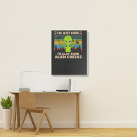 Vintage Im Just Here To Clap Some Alien Cheeks Portrait Canvas Print | Artistshot