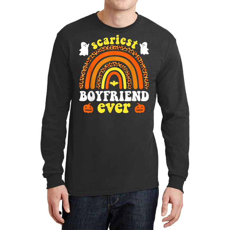 Scariest Boyfriend Ever Rainbow Ghost Halloween Boyfriend T Shirt Long Sleeve Shirts by maecopaharo | Artistshot