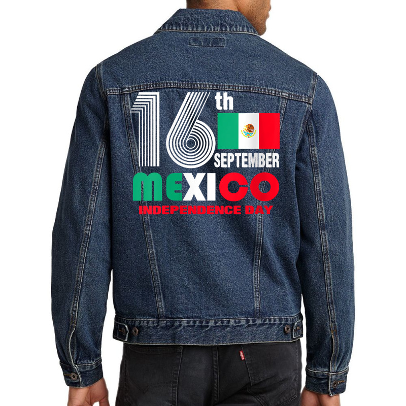 Womens Funny Mexico Pride Independence September 16 Mexican Flag V Nec Men Denim Jacket | Artistshot