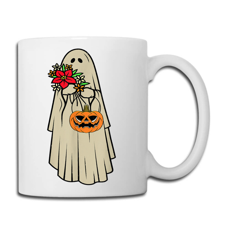 Retro Vintage Groovy Pumpkin Halloween Colors Flower Ghost T Shirt Coffee Mug | Artistshot