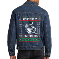 Merry Fishmas Merry Fishmas Funny Christmas Xmas Gifts For Fishers Men Denim Jacket | Artistshot