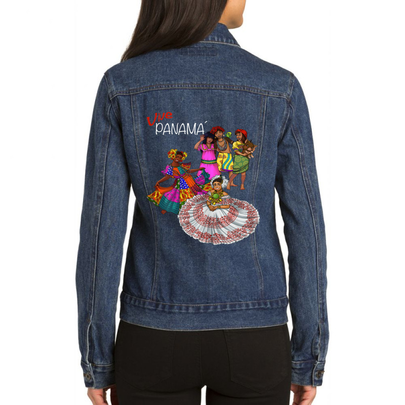 Panamanian Heritage And Pride Ladies Denim Jacket by SparkleTzeremes | Artistshot