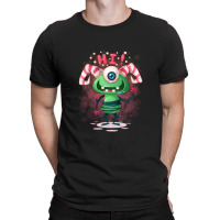 Cartoon Cute Happy Green One Eyed Horned Monster T-shirt | Artistshot