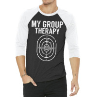 Gun Owner Group Therapy Gift Funny Shooting Range Target 3/4 Sleeve Shirt | Artistshot