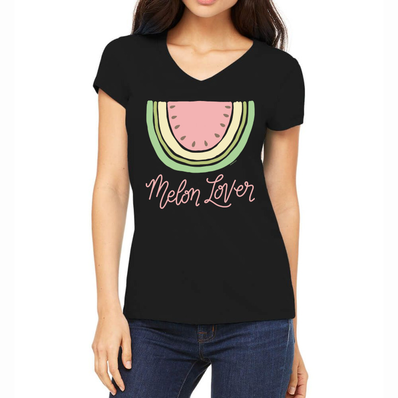 Watermelon  Shirt Watermelon Melon Lover Boho Minimal Watermelon Slice Women's V-Neck T-Shirt by rabbitappear | Artistshot