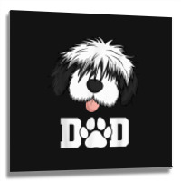 Sheepadoodle Dad Father Gift Idea For Father's Day Metal Print Square | Artistshot