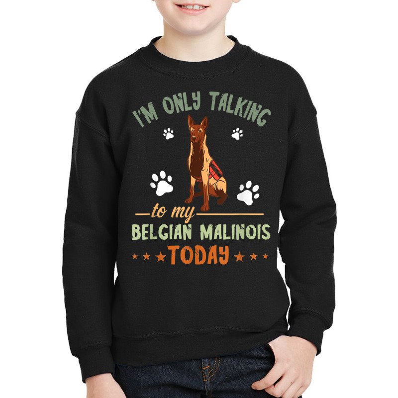 I'm Only Talking Belgian Malinois Dog Lover Police Dog Youth Sweatshirt by Stunner | Artistshot