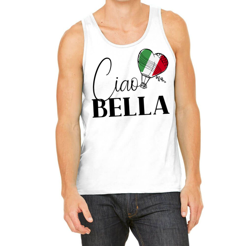 Ciao Bella Italy Graphic With Italian Flag Sweatshirt Tank Top | Artistshot