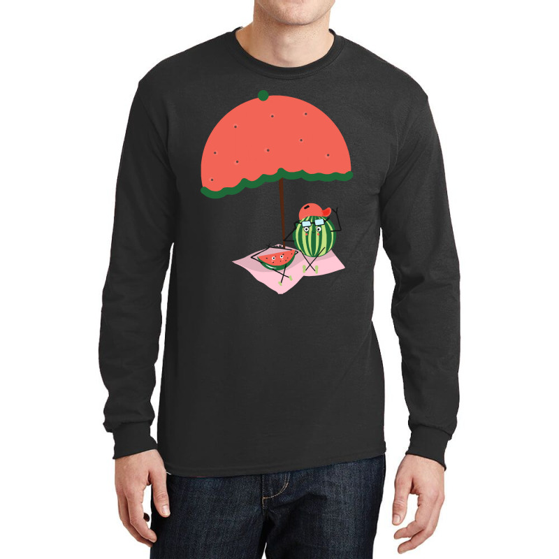 Watermelon  Shirt Watermelon On Vacation   2170 Long Sleeve Shirts | Artistshot