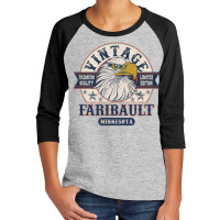 Retro Bald Eagle Faribault Minnesota Vintage Limited Edition Youth 3/4 Sleeve | Artistshot