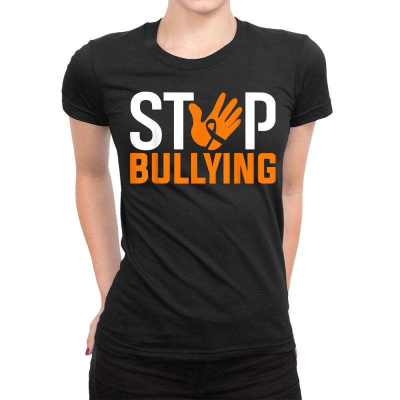 Stop Bullying Unity Day Orange End Bullying Anit Bully Kids T Shirt Ladies Fitted T-Shirt by quvamashara | Artistshot