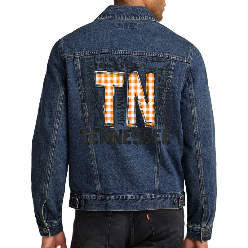 Tennessee State Flag Orange Plaid Tn T Shirt Men Denim Jacket by cm-arts | Artistshot