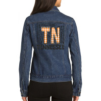 Tennessee State Flag Orange Plaid Tn T Shirt Ladies Denim Jacket | Artistshot