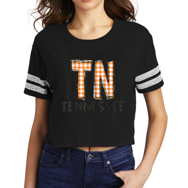 Tennessee State Flag Orange Plaid Tn T Shirt Scorecard Crop Tee by cm-arts | Artistshot