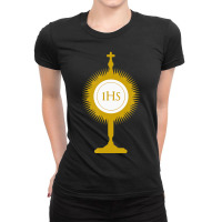 Catholic Blessed Sacrament In Monstrance Ladies Fitted T-shirt | Artistshot