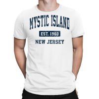 Womens Mystic Island New Jersey Nj Vintage Athletic Sports Design V Ne T-shirt | Artistshot