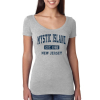 Womens Mystic Island New Jersey Nj Vintage Athletic Sports Design V Ne Women's Triblend Scoop T-shirt | Artistshot