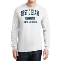 Womens Mystic Island New Jersey Nj Vintage Athletic Sports Design V Ne Long Sleeve Shirts | Artistshot