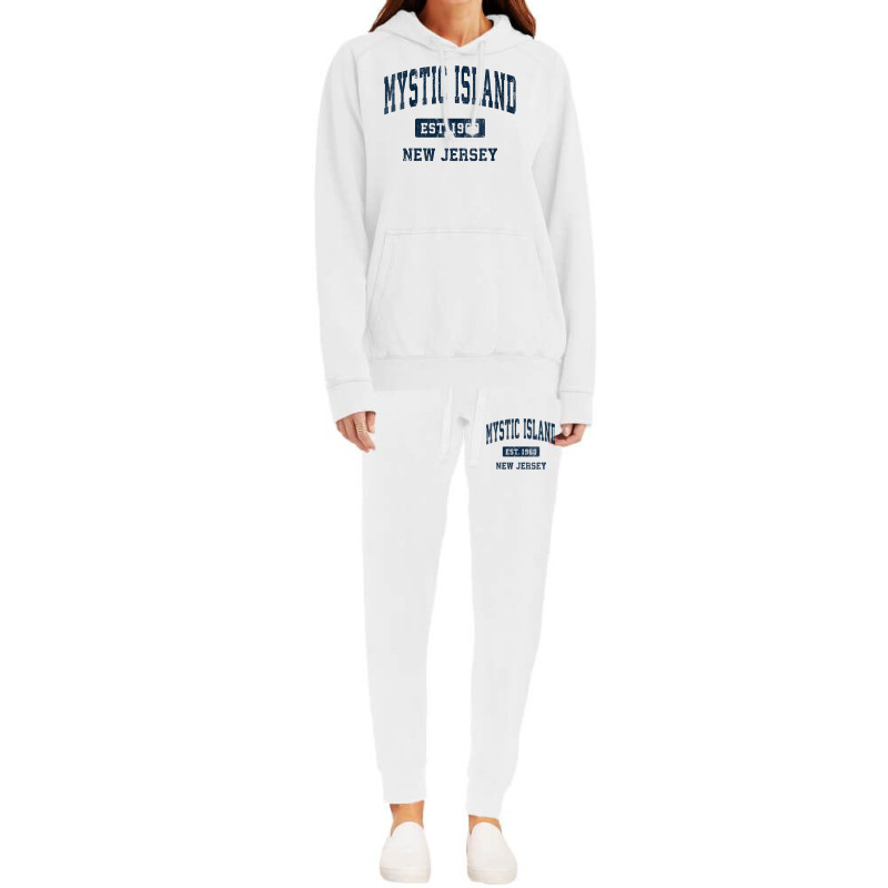 Womens Mystic Island New Jersey Nj Vintage Athletic Sports Design V Ne Hoodie & Jogger set by gocuzhejani | Artistshot