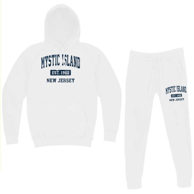 Womens Mystic Island New Jersey Nj Vintage Athletic Sports Design V Ne Hoodie & Jogger set by gocuzhejani | Artistshot