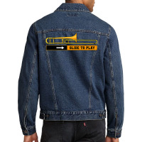 Trombone Mucisian Trombonist Jazz Music Brass Instrument Premium T Shi Men Denim Jacket | Artistshot