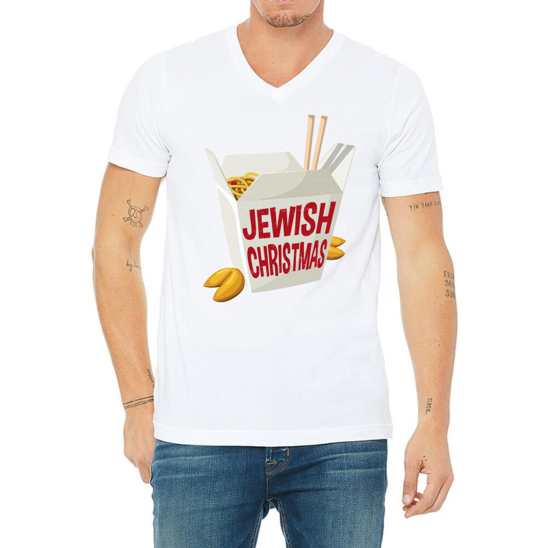 Jewish Christmas Funny Xmas Hanukkah Chinese Food V-neck Tee | Artistshot