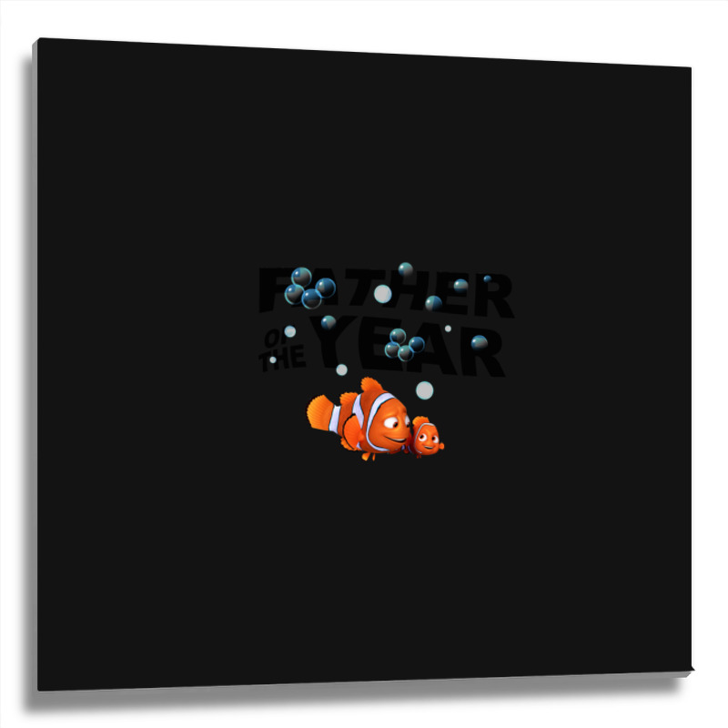 Cartoon Finding-nemo Father Of The Year Metal Print Square | Artistshot