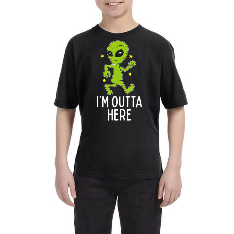 I'm Outta Here Alien Storm Area 51 Alien Running Away Youth Tee by hoangan | Artistshot