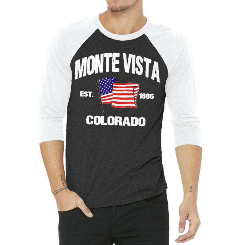 Monte Vista Colorado Co Usa Stars & Stripes Vintage Style Premium 3/4 Sleeve Shirt by kevinnichols | Artistshot