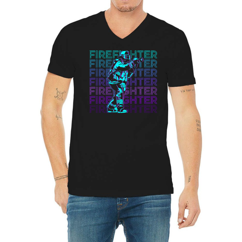 Firefighter,firefighter,firefighting,fireman,retro,gift,family,funny,f V-neck Tee | Artistshot