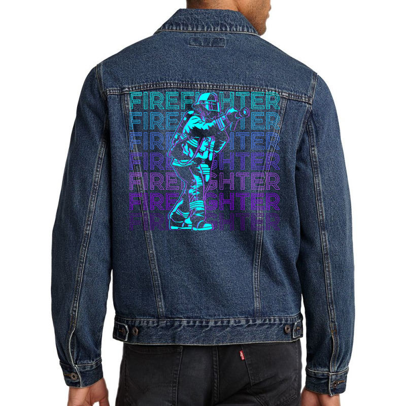 Firefighter,firefighter,firefighting,fireman,retro,gift,family,funny,f Men Denim Jacket | Artistshot