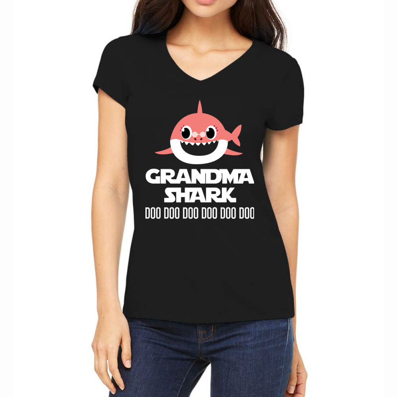 Grandma Shark Women's V-Neck T-Shirt by Kosdapen517 | Artistshot