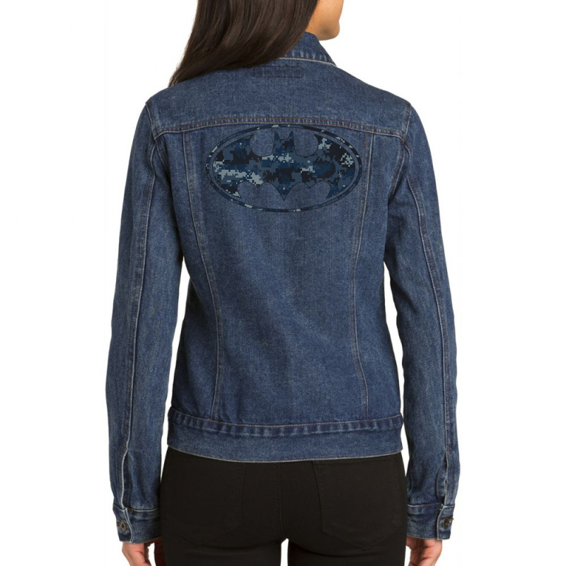 B.at.man Navy Camo Shield Ladies Denim Jacket by thepianistalto | Artistshot