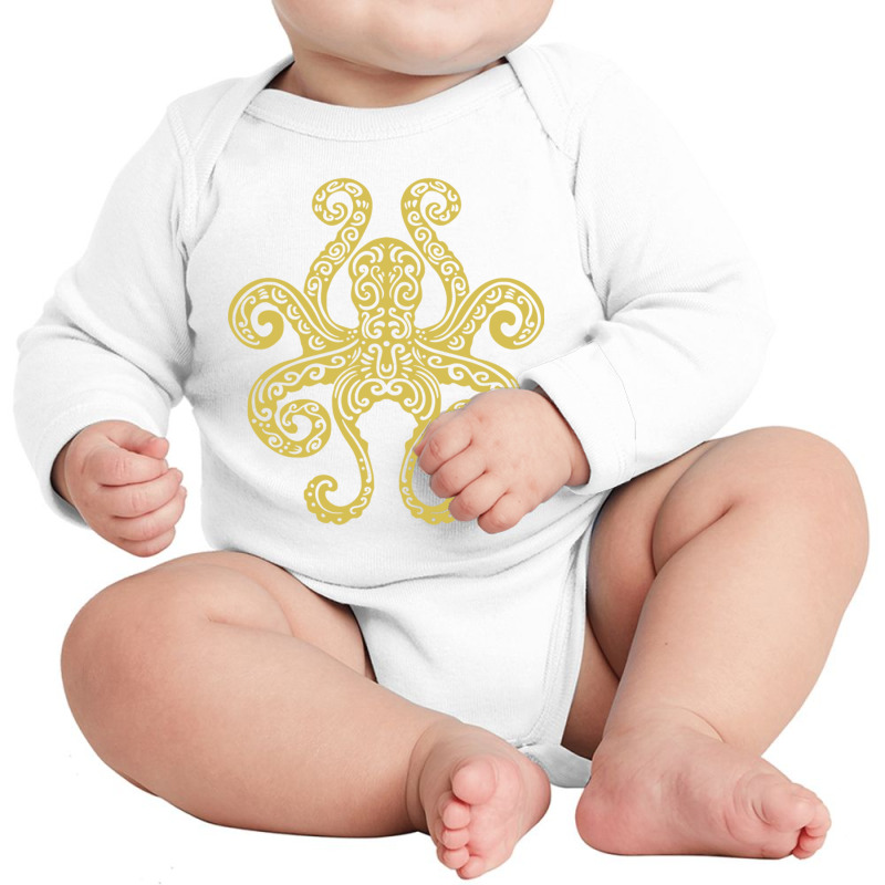 Octopus Tribal Art Marine Ocean Life Long Sleeve T Shirt Long Sleeve Baby Bodysuit | Artistshot