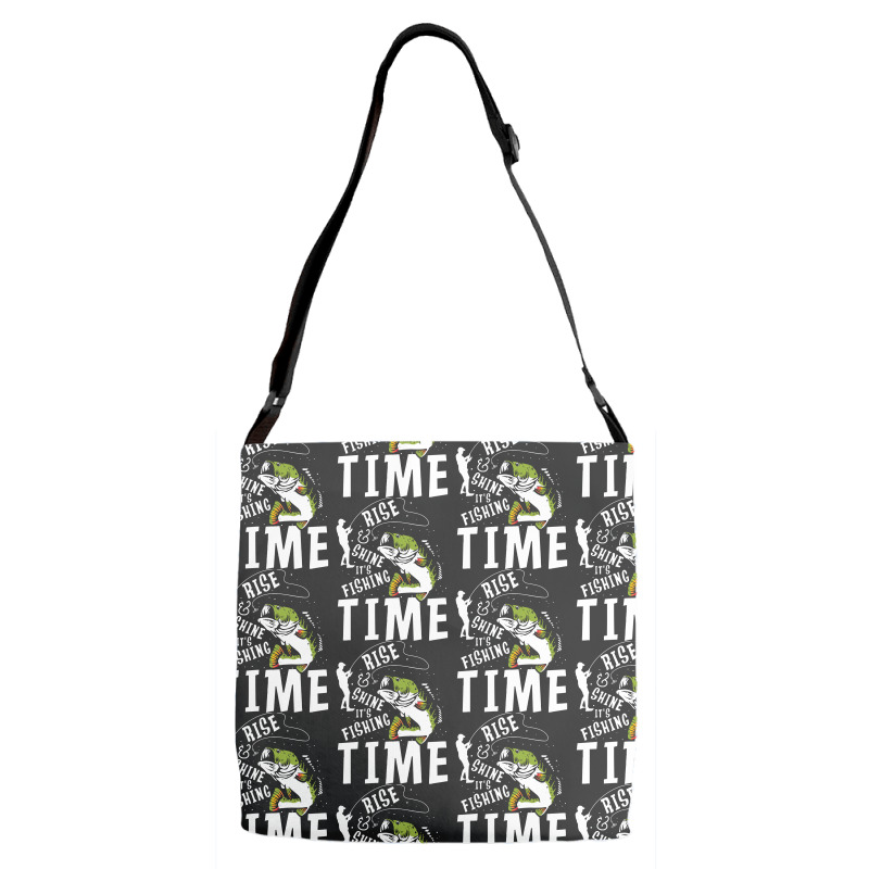 Fisherman,rise,and,shine,it's,fishing,time,2,family,funny,fatherday,fa Adjustable Strap Totes | Artistshot