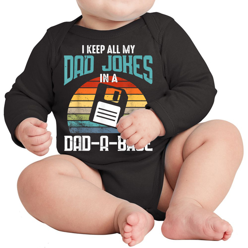 Funny Dad Jokes Database Pun Best Dad Humor Fathers Day T Shirt Long Sleeve Baby Bodysuit by cm-arts | Artistshot