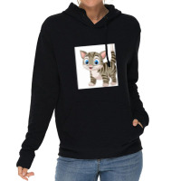 Cartoon Funny Cat Isolated Lightweight Hoodie | Artistshot