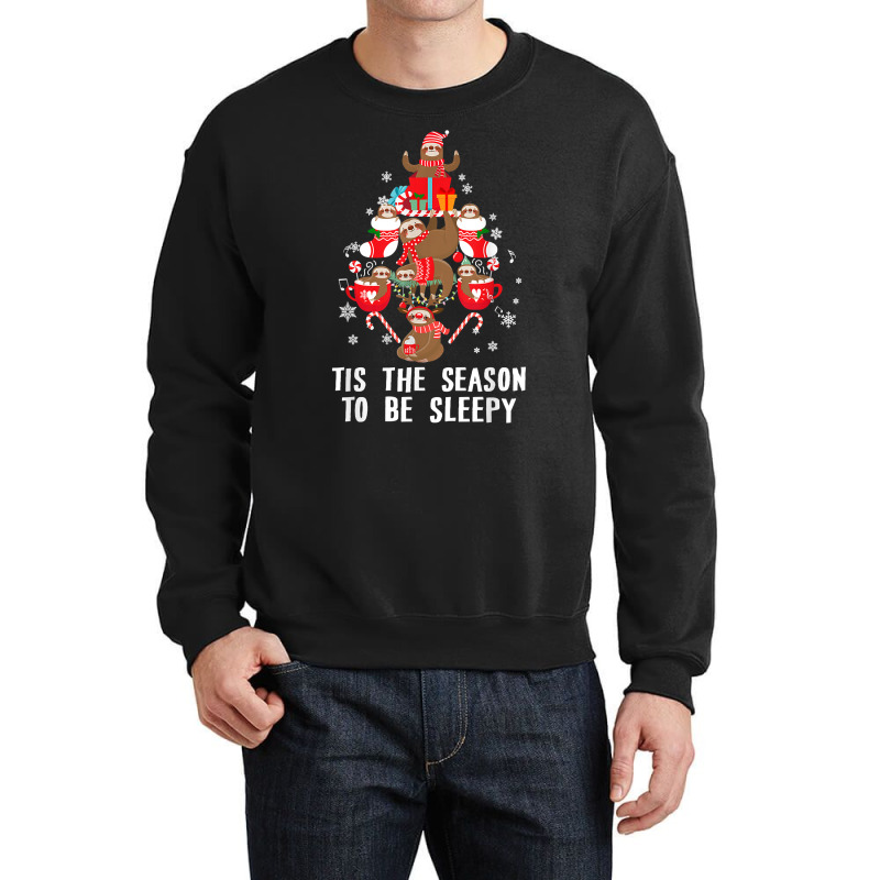 Tis The Season To Be Sleepy Funny Christmas Sloth Lover T Shirt Crewneck Sweatshirt by maecopaharo | Artistshot