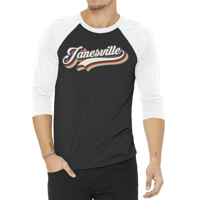 I Love Janesville City Usa Retro Vintage 3/4 Sleeve Shirt by HydraAntBoxing | Artistshot