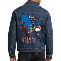 B.at.man Animated Lightning Strikes Longsleeve Men Denim Jacket | Artistshot