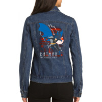 B.at.man Animated Lightning Strikes Longsleeve Ladies Denim Jacket | Artistshot