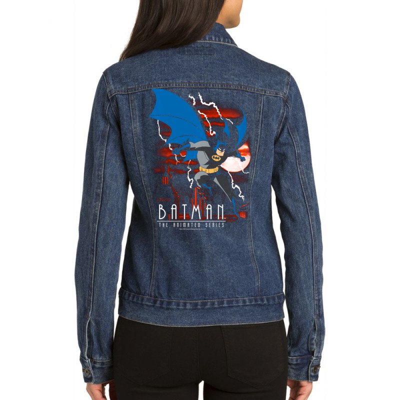 B.at.man Animated Lightning Strikes Longsleeve Ladies Denim Jacket by beargoalcatcow | Artistshot