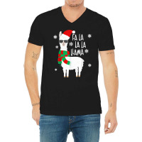 Fa La La Llama   Funny Falala Llama Christmas T Shirt V-neck Tee | Artistshot