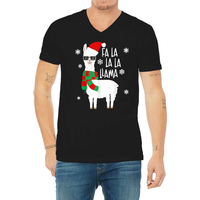 Fa La La Llama   Funny Falala Llama Christmas T Shirt V-neck Tee | Artistshot