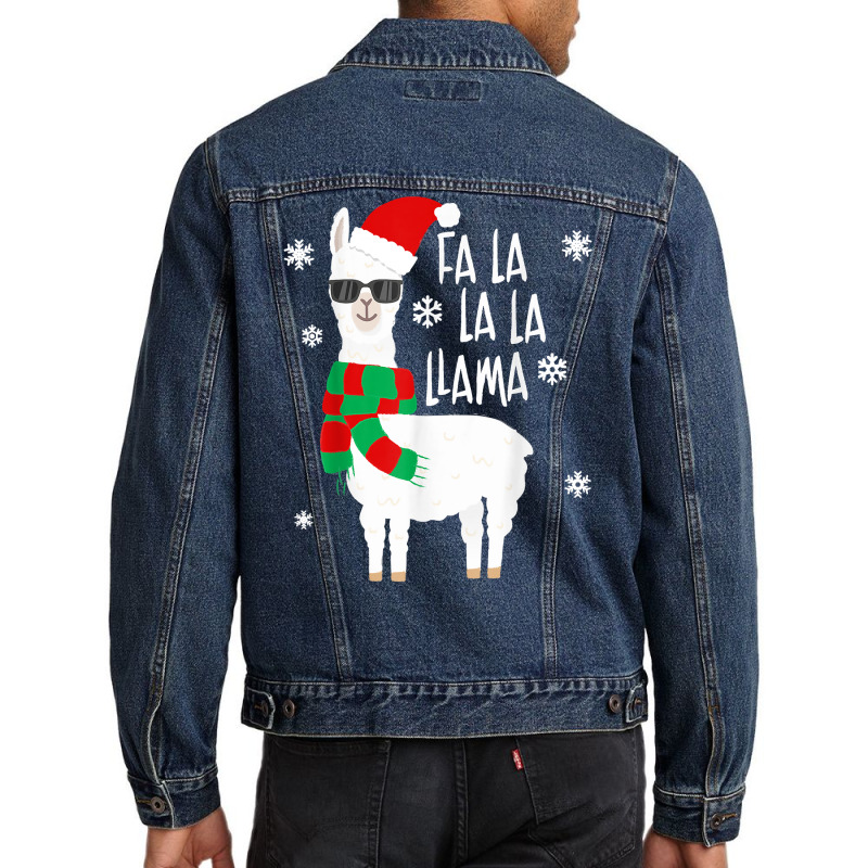 Fa La La Llama   Funny Falala Llama Christmas T Shirt Men Denim Jacket | Artistshot