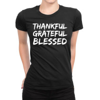 Christian Thanksgiving Men's Thankful Grateful Blessed Ladies Fitted T-shirt | Artistshot